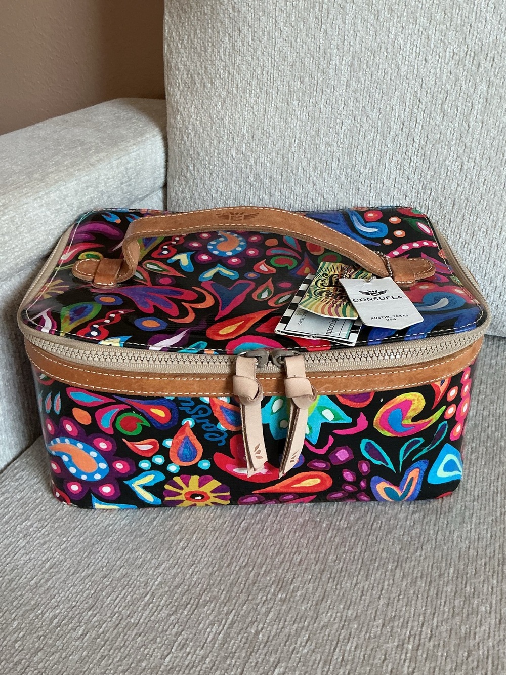 Consuela Sophie Train Case Cosmetic Bag w Flaws